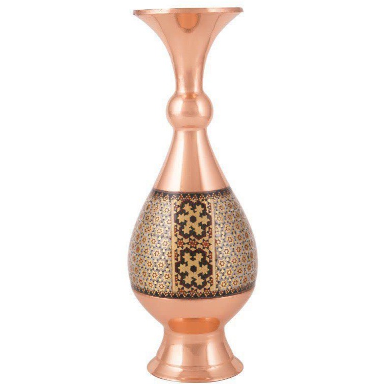 گلدان ارغوان خاتم کاری