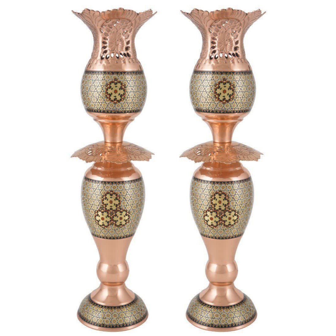 شمعدان خاتم کاری