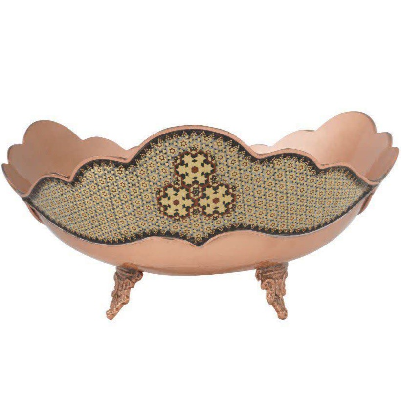 میوه دان سه پایه خاتم کاری 