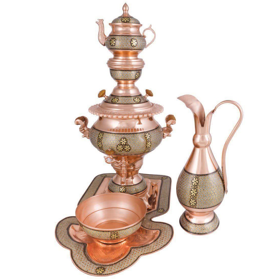 سماور سلطنتی خاتم کاری 